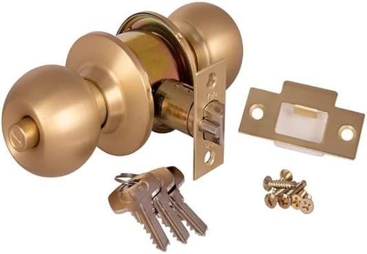 Yale Security Round Cylindrical Knobset - Rose Gold