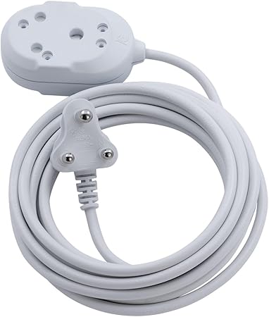 Switched SWD-70006-3-WT Socket Heavy Duty BTB Extension Leads, 3 Meter Cable Length