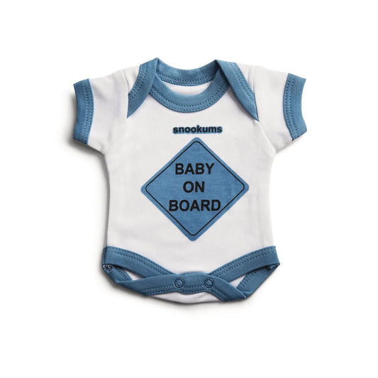 Snookums Baby On Board Babygro - Blue