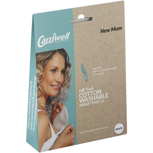 Carriwell Cotton Washable Breast Pads White