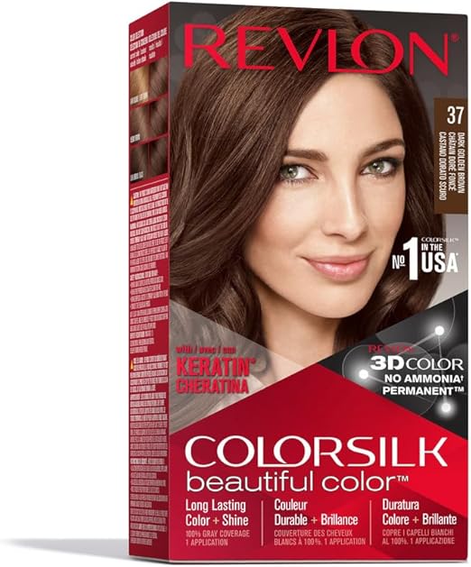 Revlon ColorSilk Beautiful Hair Color, 37 Dark Golden Brown