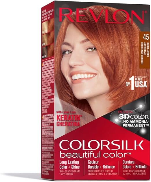 Revlon ColorSilk Beautiful Hair Color, 45 Bright Auburn