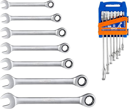 WADFOW SPANNER RATCHET SET Cr-Mo 8-19MM 7PCS
