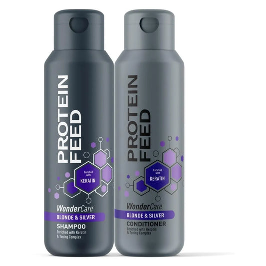 Protein Feed Shampoo & Conditioner Blonde & Silver Pack 2x500ml