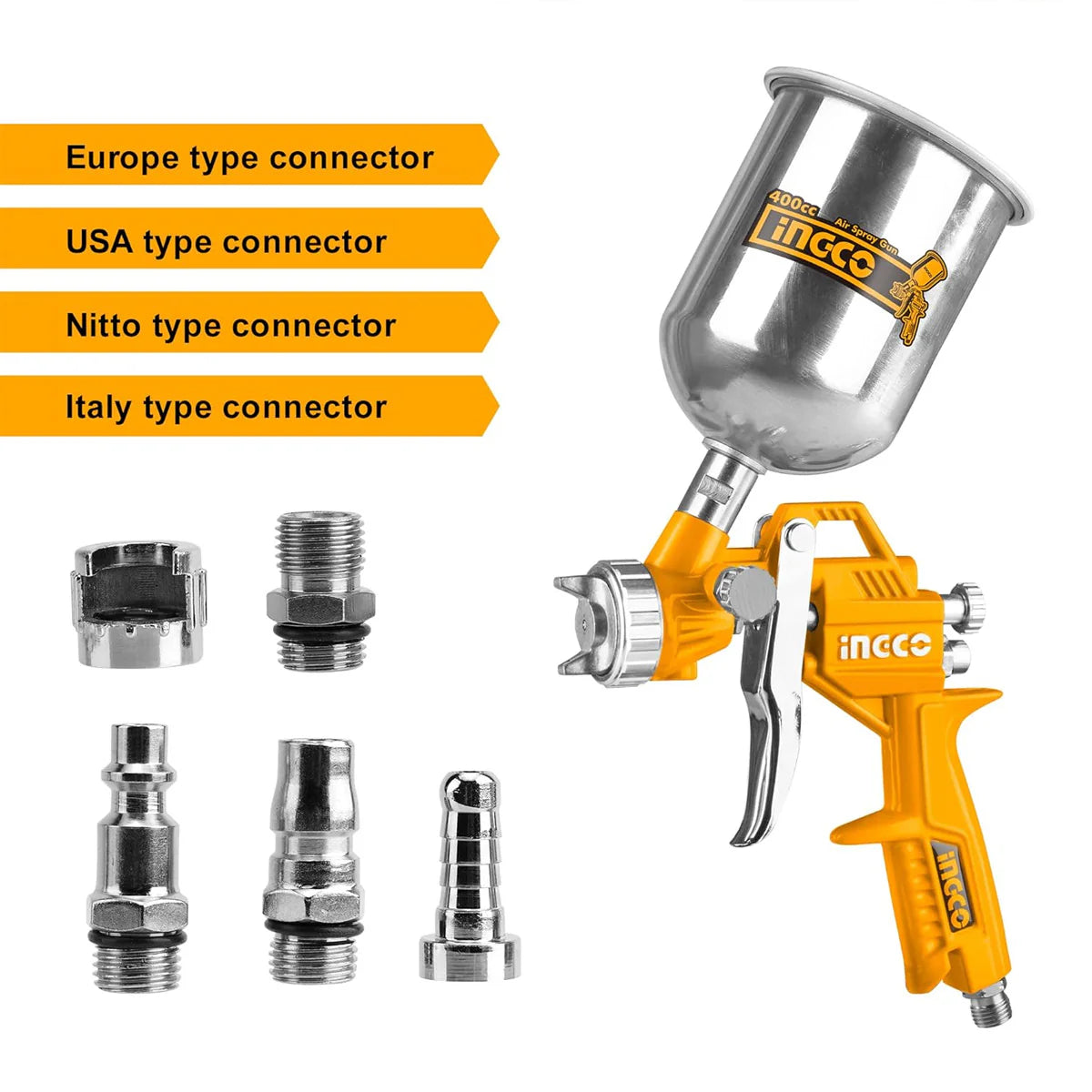 INGCO AIR SPRAY GUN GRAVITY 0.4L