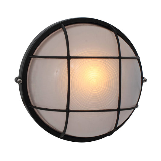 EUROLUX Large round bulkhead with grid black