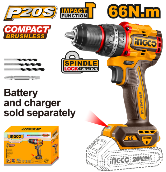 20V PS+ C/L DRILL B/LESS 66NM IMP + ACC