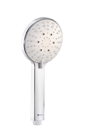 Cobra Den Hand shower 3 spray  patterns round white face plate