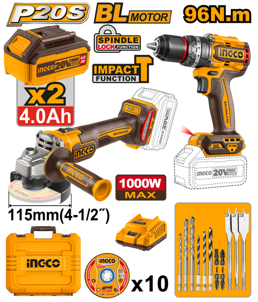 20V PS+ C/L IMPACT DRILL/GRIND 2PCS COMBO