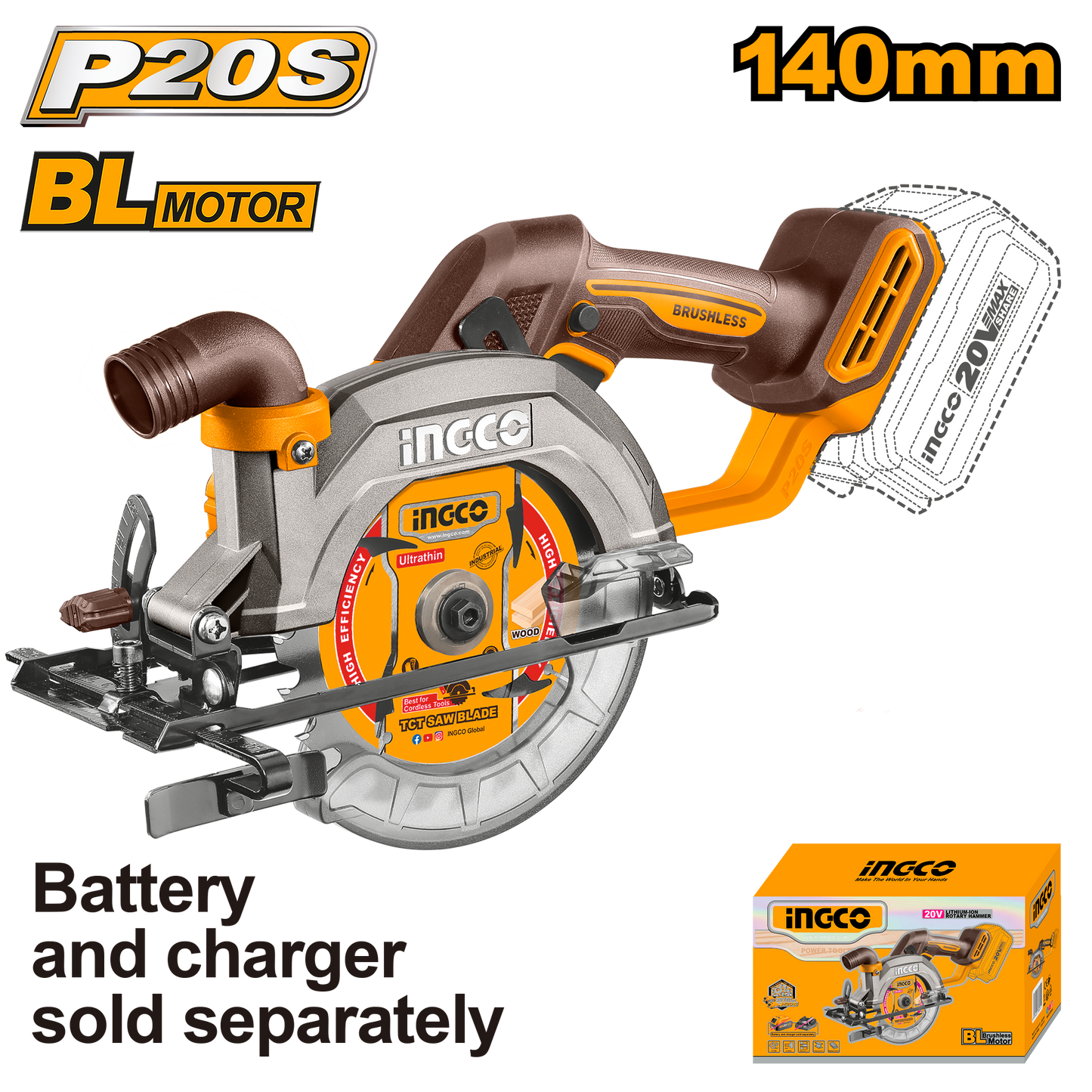 20V PS+ C/L CIRCULAR SAW 140MM