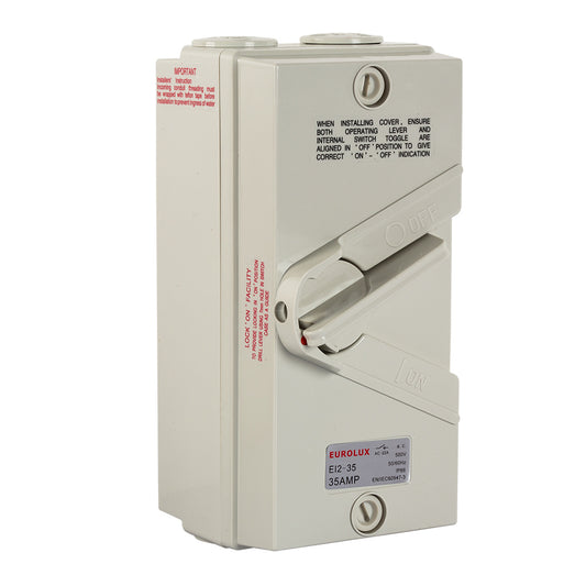 EUROLUX Isolator Switch 2 Pole 35 AMP 250V IP66