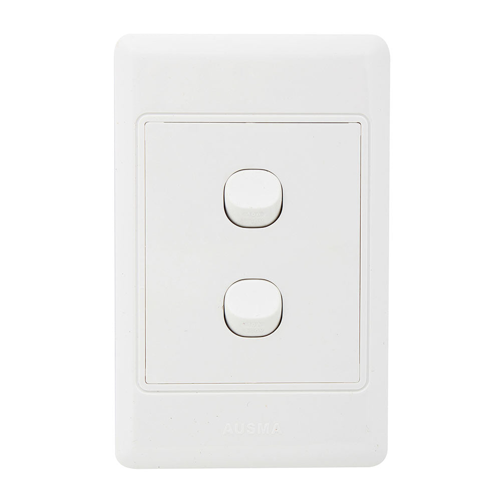 EUROLUX 2 x Levers 1 way 100mm x 50mm Wall Switch