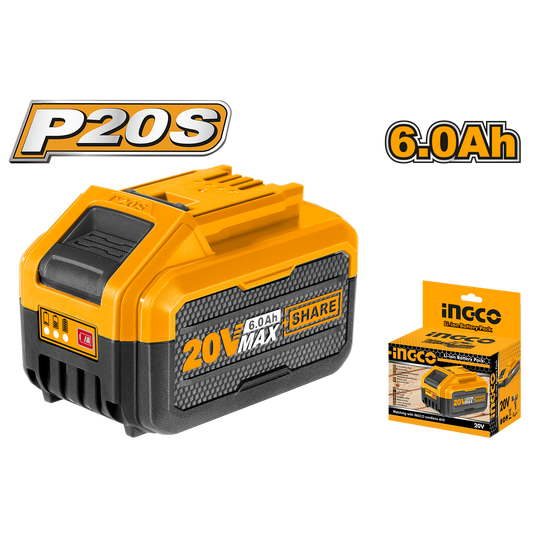 INGCO 20V PS+ C/L BATTERY  6.0AH
