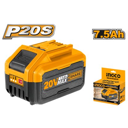 INGCO 20V PS+ C/L BATTERY  7.5AH