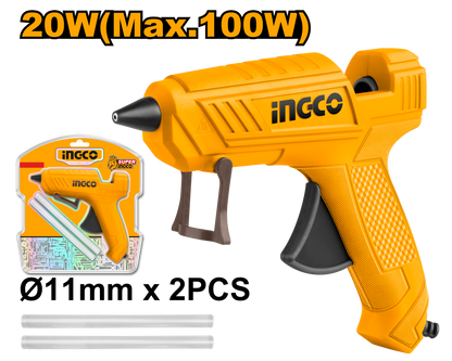 INGCO GLUE GUN 100W + 2PC G/STICK