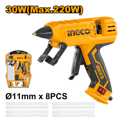INGCO GLUE GUN 220W + 8PC G/STICK