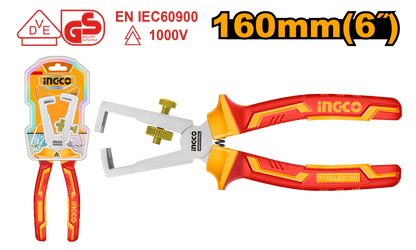 INGCO PLIER VDE 1000V 160MM WIRE STRIPPER