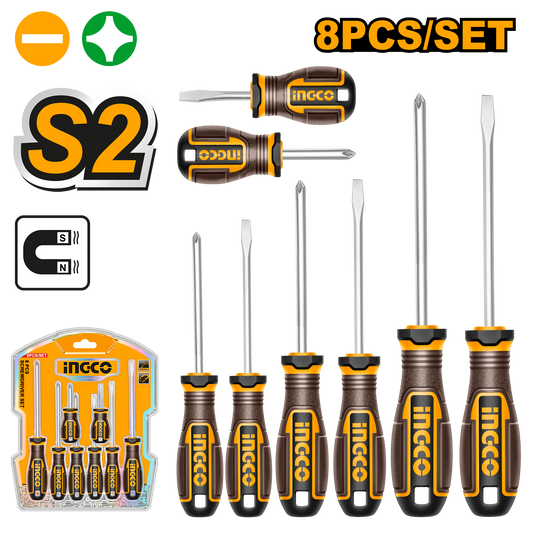 S/DRIVER S2 SET PH&SLOTTED 8PC