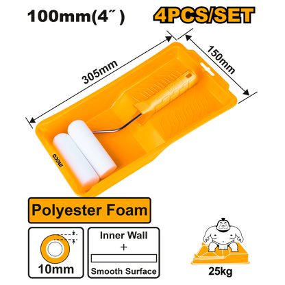 INGCO P/ROLL SET 4IN1 IW 100MM FOAM
