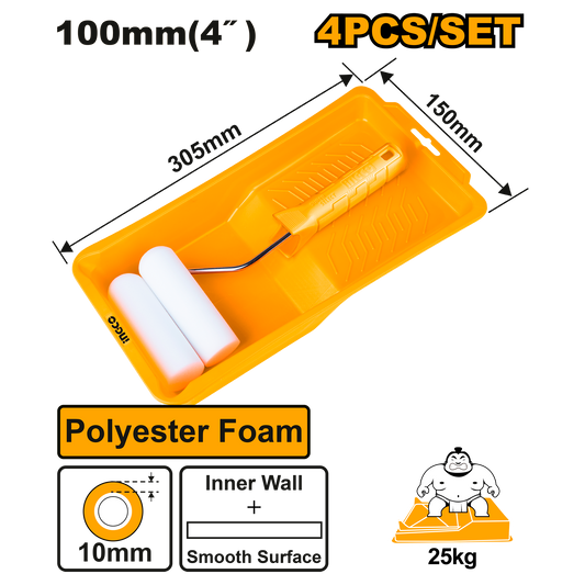INGCO P/ROLL SET 4IN1 IW 100MM FOAM