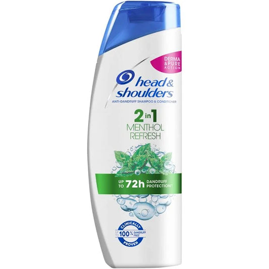 Head & Shoulders Anti-Dandruff Shampoo 400ml - 400ml, 2IN1 MENTHOL REFRESH