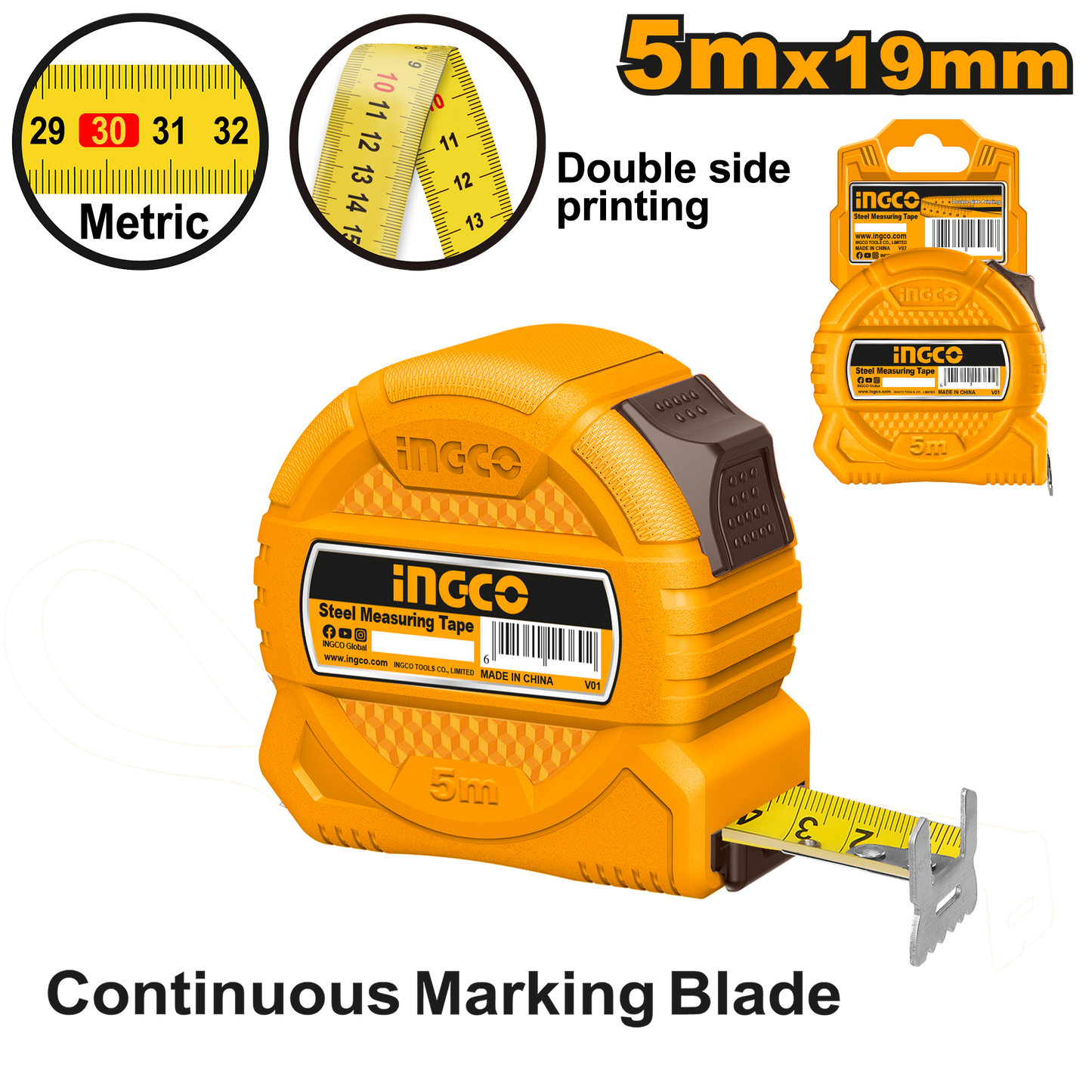TAPE MEASURE ABS 5M X 19MM