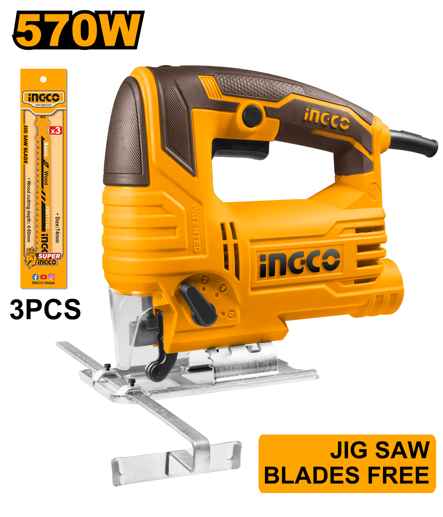 INGCO SAW JIG 570W WITH 3PC BLADE