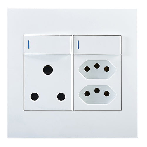 Horizon Modern Single Socket+2 x Euro White