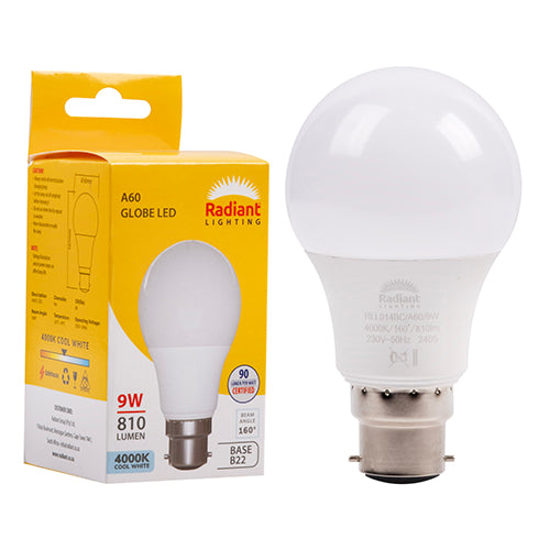 A60 9w LED B22 4000K Box N