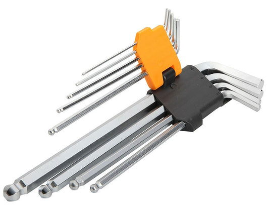 TOLSEN Allen Key Set Ball End Extra Long 9Pc