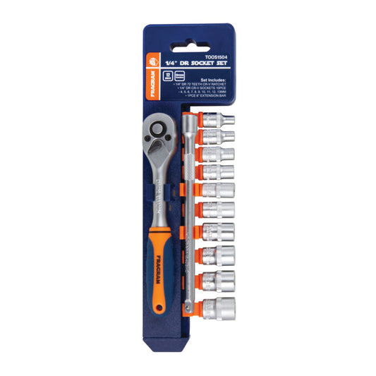 SOCKET SET 1/4 12PCE CRV
