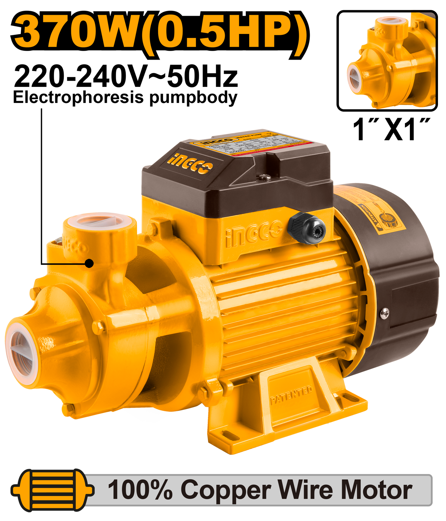 INGCO PUMP  370W MAX FLOW 35L/MIN