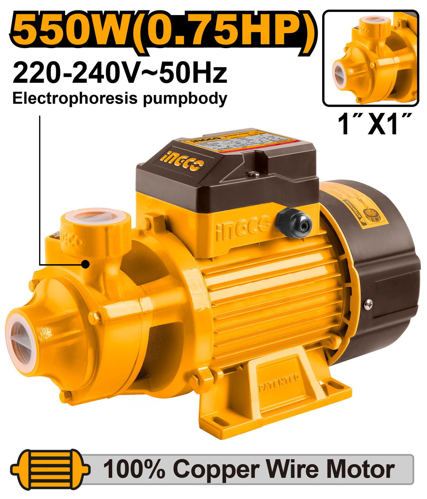 INGCO PUMP  550W MAX FLOW 45L/MIN