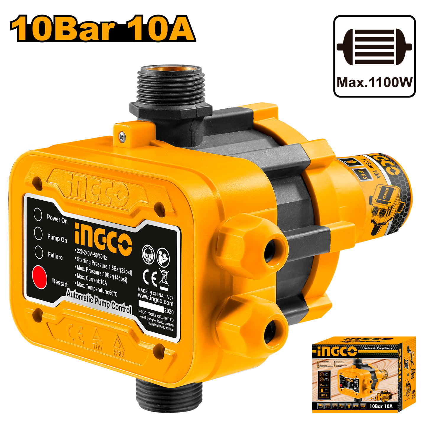 INGCO PUMP CONTROL PRES SWITCH 10BAR