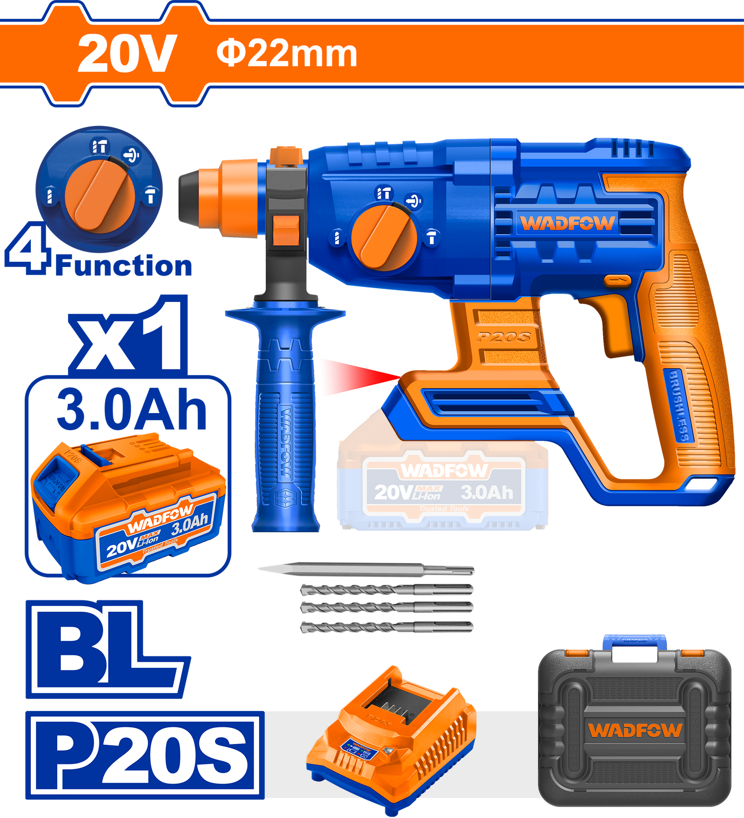 20V PS+ C/L ROTARY HAMMER DRILL B/LESS KIT