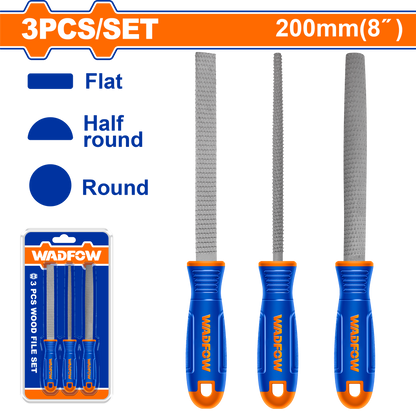 WADFOW FILE WOOD SET 200MM 3PCS