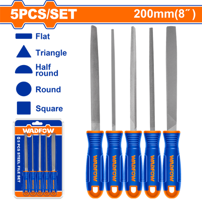 WADFOW FILE STEEL SET 200MM 5PCS