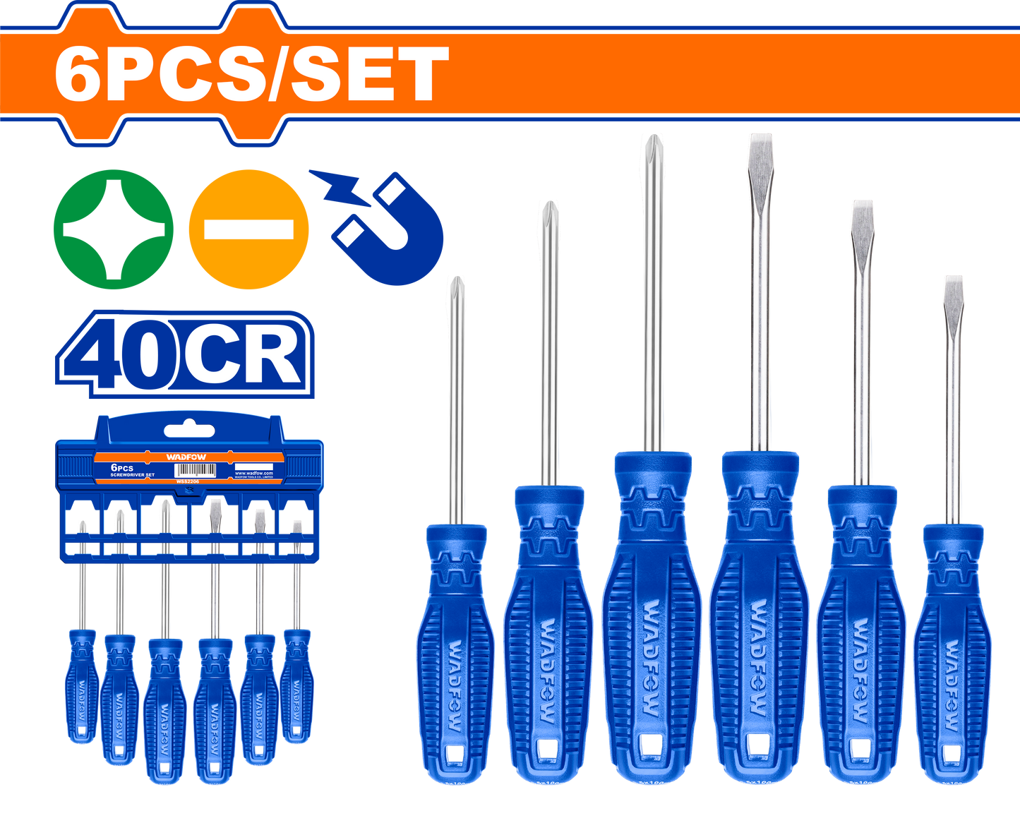 S/DRIVER SET MAG 40CR 6PCS