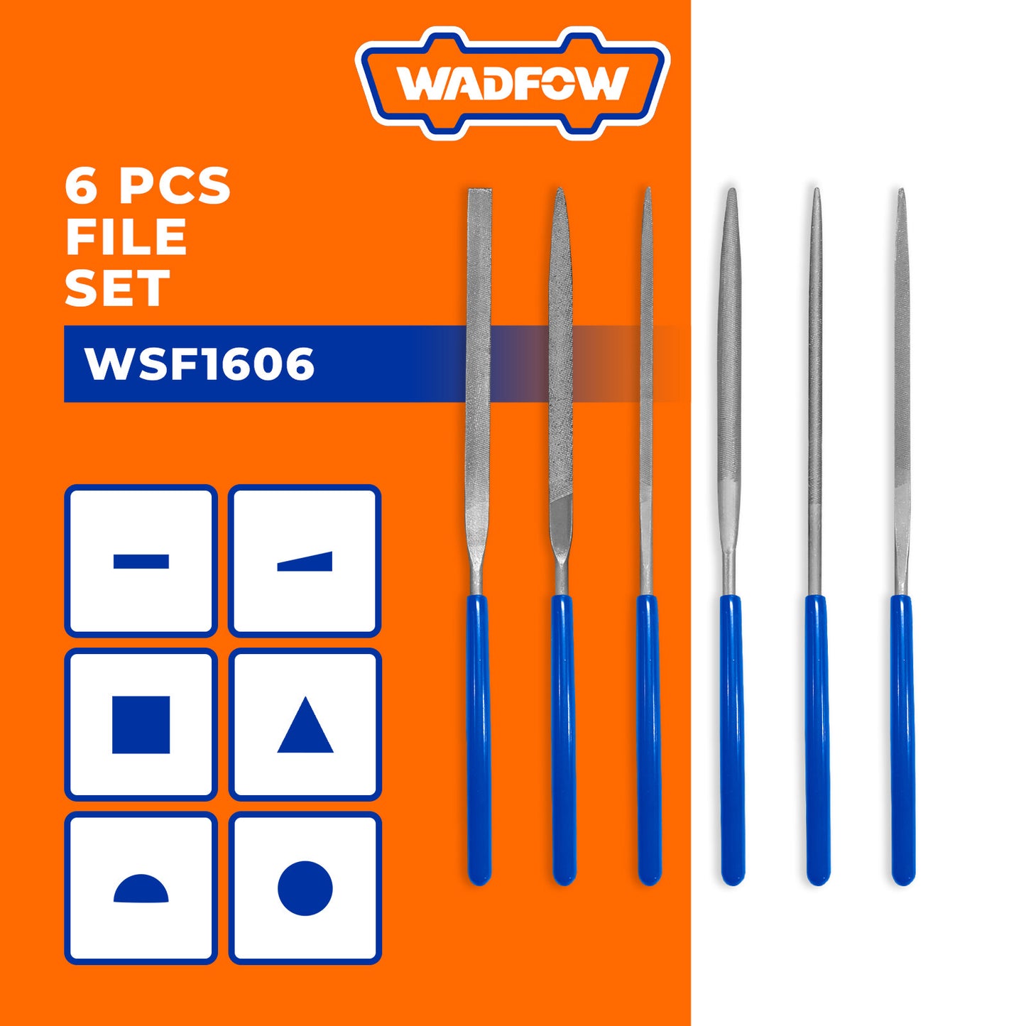 WADFOW FILE SET 140MM 6PCS