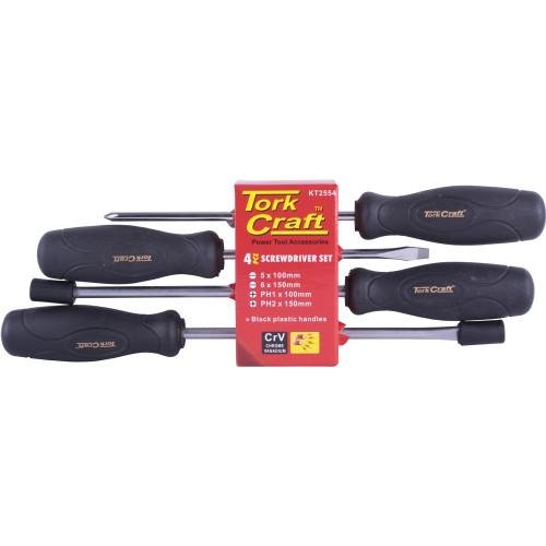 4PIECE SCREWDRIVER SET BLACK HANDLE