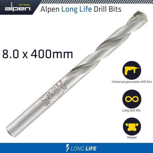 MASONRY DRILL BIT LONG LIFE 8 X 400MM