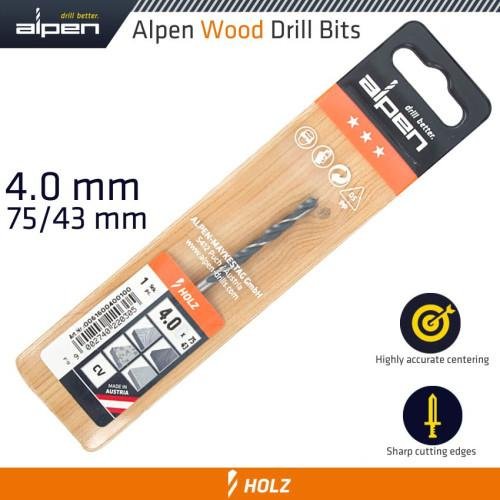 WOOD DRILL BIT 4 X 75MM