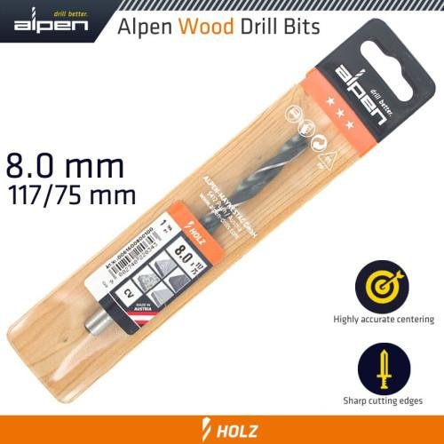 WOOD DRILL BIT 8 X 117MM