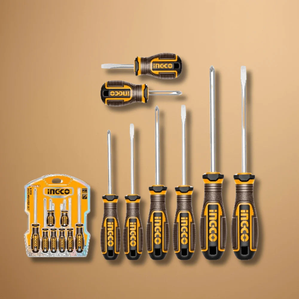 INGCO SCREWDRIVER S2 SET PH&SLOTTED 8PC