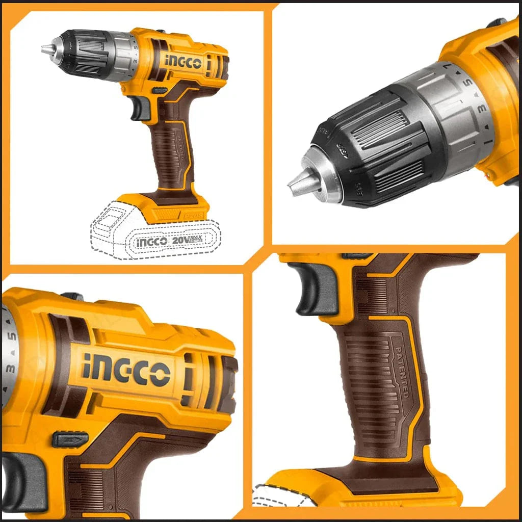 INGCO 20V PS+ C/L DRILL 45NM 47P ACC KIT INCL 2B & CHARG