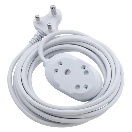 Switched Heavy Duty Btb Extension Cords 2 X 16A Socket 10M - White.