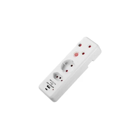 Switched Medium Surge Adaptor 3 Way SA 3 Pin Euro Schuko Type C