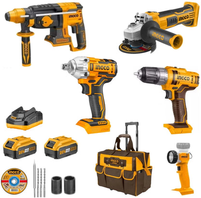 Ingco 20V Industrial Combo Kit 5 Piece Brushless