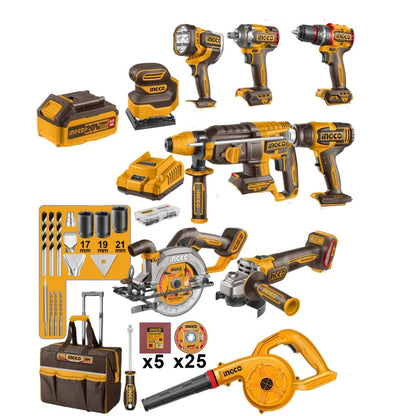 Ingco 9 Piece Cordless Industrial Kit (2025) COSLI250381