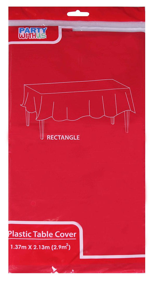 Plastic Table Cover 137cmx213cm - 100g Red